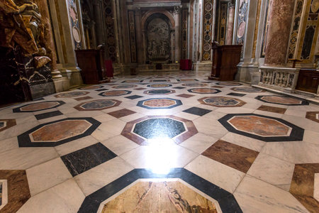 VATICAN CITY, VATICAN  JUNE 15, 2015 : interiors and architectural details of Basilica of saint Peter, june 15, 2015, in Vatican city, Vaticanのeditorial素材