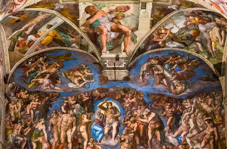 VATICAN CITY, VATICAN, JUNE 15, 2015 : interiors and architectural details of the Sistine chapel, june 15, 2015, in Vatican city, Vaticanのeditorial素材