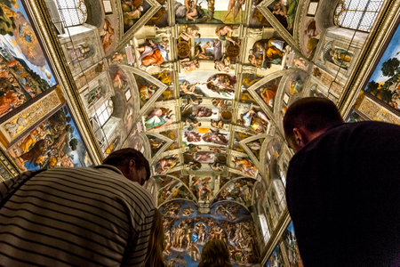 VATICAN CITY, VATICAN, JUNE 12, 2015 : interiors and architectural details of the Sistine chapel, june 12, 2015, in Vatican city, Vaticanのeditorial素材