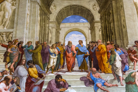 VATICAN CITY, VATICAN, JUNE 12, 2015 : interiors and architectural details of Raphael rooms in Vatican museum, june 12, 2015, in Vatican city, Vaticanのeditorial素材