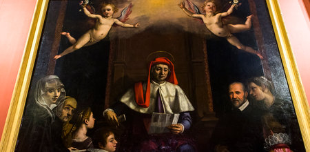 FLORENCE, ITALY, OCTOBER 28, 2015 : interiors and architectural details of Palazzo Pitti, october 28, 2015 in Florence, Italyのeditorial素材