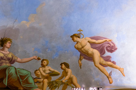 FLORENCE, ITALY, OCTOBER 28, 2015 : interiors and architectural details of Palazzo Pitti, october 28, 2015 in Florence, Italyのeditorial素材