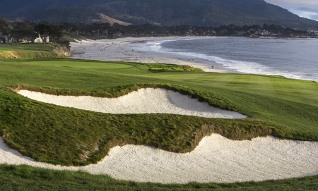 A view of Pebble Beach golf  course, Monterey, California, USAの写真素材