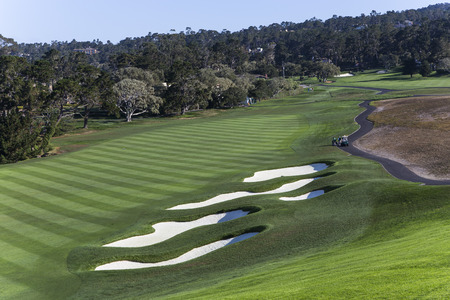 A view of Pebble Beach golf  course, Monterey, California, USAの写真素材