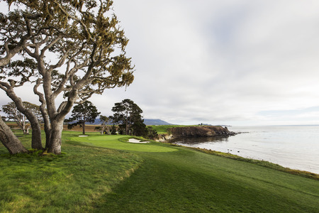A view of Pebble Beach golf  course, Monterey, California, USAの写真素材