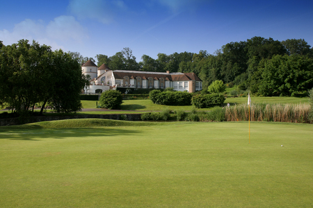 golf course with fairway and greenの写真素材