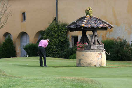 golf course with fairway and greenのeditorial素材