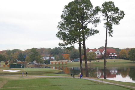 golf course with fairway and greenの写真素材