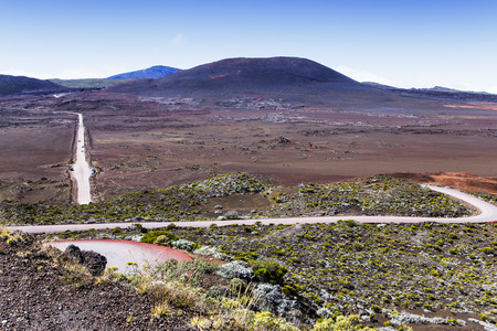 Piton de la Fournaise volcano, Reunion island, indian ocean, Franceの写真素材