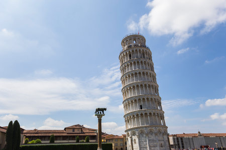 PISA, ITALY, june 08, 2016 : Architectural details of the Tower of Pisa, on june 08, 2016 in Pisa, italyのeditorial素材