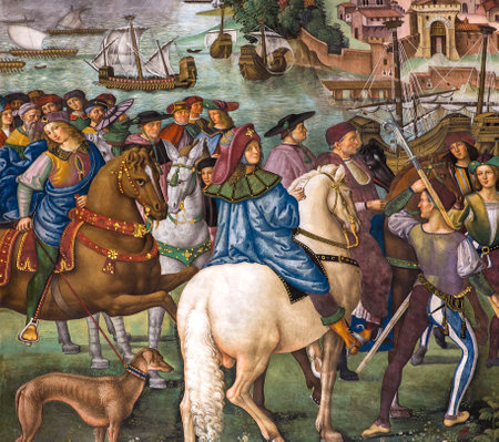 SIENA, ITALY, june 11, 2016 : interiors and details of the Piccolomini library at the duomo cathedral, on june 11, 2016,  Siena, Tuscany, italyのeditorial素材