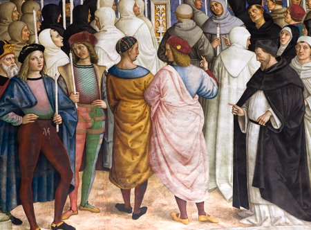 SIENA, ITALY, june 11, 2016 : interiors and details of the Piccolomini library at the duomo cathedral, on june 11, 2016,  Siena, Tuscany, italyのeditorial素材