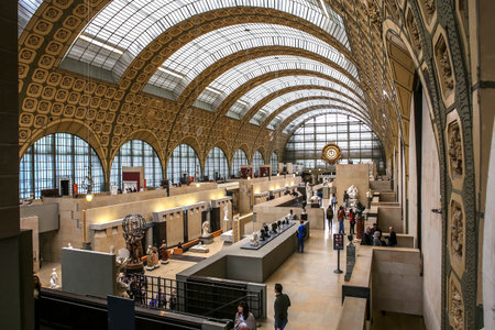 PARIS, FRANCE, MARCH 07, 2017 : architectural details of The Orsay museum, march 07, 2017, in Paris, Franceのeditorial素材