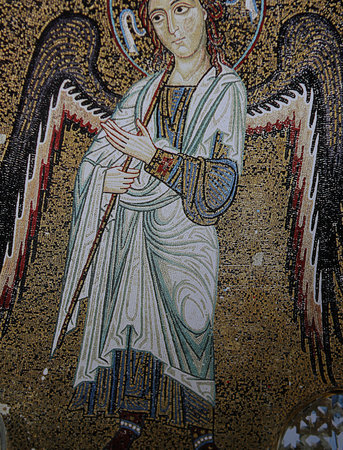 PALERMO, SICILY, DECEMBER 02, 2015 : Byzantine mosaic in Palatine chapel, palace of the normans, december 02, 2015,  in  Palermo, Sicily, italyのeditorial素材