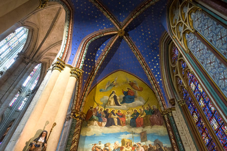 BEAUVAIS, FRANCE, APRIL 15,  2017 : interiors and details of Saint Peter cathedral, april 15, 2017, in  Beauvais, Franceのeditorial素材