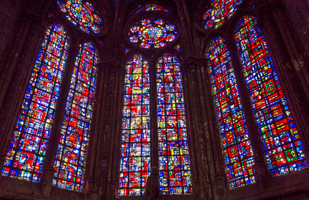 BEAUVAIS, FRANCE, APRIL 15,  2017 : interiors and details of Saint Peter cathedral, april 15, 2017, in  Beauvais, Franceのeditorial素材