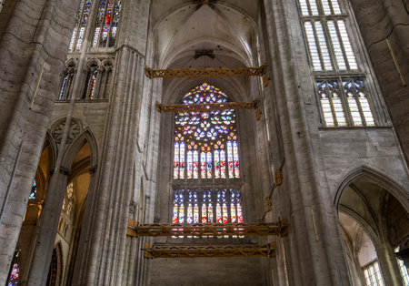 BEAUVAIS, FRANCE, APRIL 15,  2017 : interiors and details of Saint Peter cathedral, april 15, 2017, in  Beauvais, Franceのeditorial素材