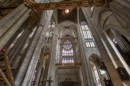 BEAUVAIS, FRANCE, APRIL 15,  2017 : interiors and details of Saint Peter cathedral, april 15, 2017, in  Beauvais, Franceのeditorial素材
