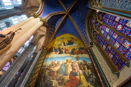 BEAUVAIS, FRANCE, APRIL 15,  2017 : interiors and details of Saint Peter cathedral, april 15, 2017, in  Beauvais, Franceのeditorial素材