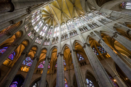 BEAUVAIS, FRANCE, APRIL 15,  2017 : interiors and details of Saint Peter cathedral, april 15, 2017, in  Beauvais, Franceのeditorial素材
