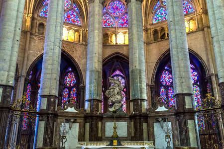 BEAUVAIS, FRANCE, APRIL 15,  2017 : interiors and details of Saint Peter cathedral, april 15, 2017, in  Beauvais, Franceのeditorial素材