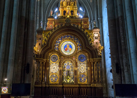 BEAUVAIS, FRANCE, APRIL 15,  2017 : interiors and details of Saint Peter cathedral, april 15, 2017, in  Beauvais, Franceのeditorial素材