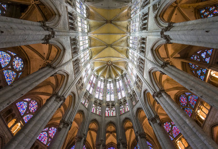 BEAUVAIS, FRANCE, APRIL 15,  2017 : interiors and details of Saint Peter cathedral, april 15, 2017, in  Beauvais, Franceのeditorial素材