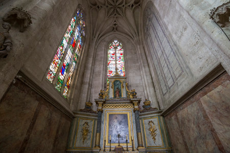 BEAUVAIS, FRANCE, APRIL 15,  2017 : interiors and details of Saint Peter cathedral, april 15, 2017, in  Beauvais, Franceのeditorial素材