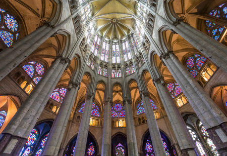 BEAUVAIS, FRANCE, APRIL 15,  2017 : interiors and details of Saint Peter cathedral, april 15, 2017, in  Beauvais, Franceのeditorial素材