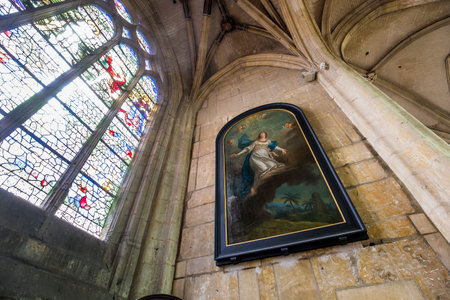 BEAUVAIS, FRANCE, APRIL 15,  2017 : exteriors and details of Saint Etienne cathedral, april 15, 2017, in  Beauvais, Franceのeditorial素材