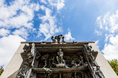 PARIS, FRANCE, APRIL 23, 2017 : exteriors, sculptures and gardens of the Rodin museum, april 23, 2017, in  Paris, Franceのeditorial素材