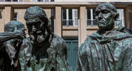 PARIS, FRANCE, APRIL 23, 2017 : exteriors, sculptures and gardens of the Rodin museum, april 23, 2017, in  Paris, Franceのeditorial素材