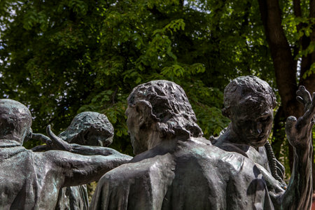 PARIS, FRANCE, APRIL 23, 2017 : exteriors, sculptures and gardens of the Rodin museum, april 23, 2017, in  Paris, Franceのeditorial素材