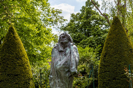 PARIS, FRANCE, APRIL 23, 2017 : exteriors, sculptures and gardens of the Rodin museum, april 23, 2017, in  Paris, Franceのeditorial素材