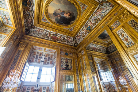 MAINCY, FRANCE, MARCH 30, 2017 : interiors and details of Vaux le vicomte castle, march 30, 2017, in Maincy, Franceのeditorial素材