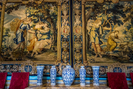 MAINCY, FRANCE, MARCH 30, 2017 : interiors and details of Vaux le vicomte castle, march 30, 2017, in Maincy, Franceのeditorial素材