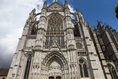 BEAUVAIS, FRANCE, APRIL 15,  2017 : exteriors and details of Saint Peter cathedral, april 15, 2017, in  Beauvais, Franceのeditorial素材