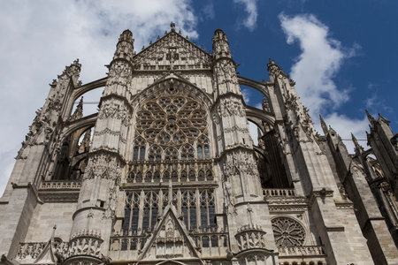 BEAUVAIS, FRANCE, APRIL 15,  2017 : exteriors and details of Saint Peter cathedral, april 15, 2017, in  Beauvais, Franceのeditorial素材