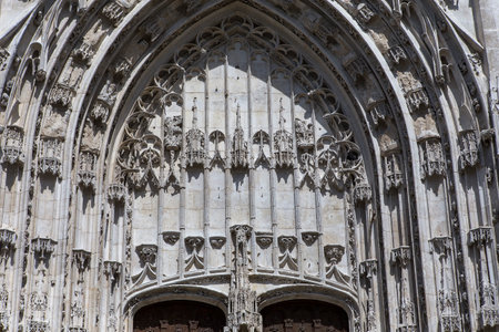 BEAUVAIS, FRANCE, APRIL 15,  2017 : exteriors and details of Saint Peter cathedral, april 15, 2017, in  Beauvais, Franceのeditorial素材