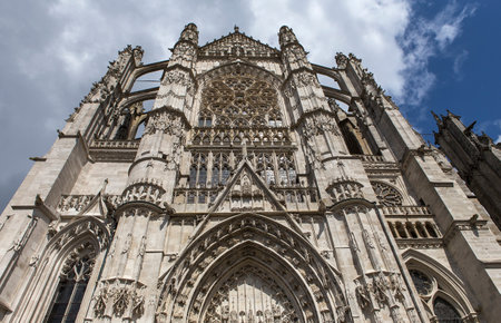 BEAUVAIS, FRANCE, APRIL 15,  2017 : exteriors and details of Saint Peter cathedral, april 15, 2017, in  Beauvais, Franceのeditorial素材