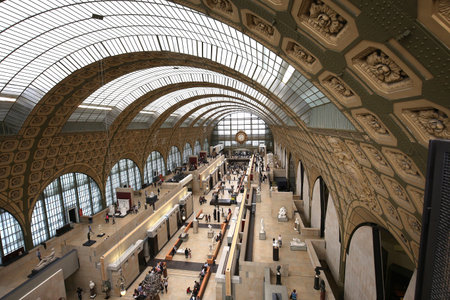PARIS, FRANCE, MARCH 07, 2017 : architectural details of The Orsay museum, march 07, 2017, in Paris, Franceのeditorial素材