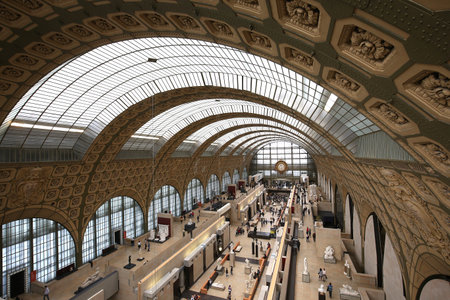 PARIS, FRANCE, MARCH 07, 2017 : architectural details of The Orsay museum, march 07, 2017, in Paris, Franceのeditorial素材