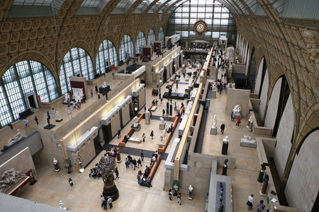 PARIS, FRANCE, MARCH 07, 2017 : architectural details of The Orsay museum, march 07, 2017, in Paris, Franceのeditorial素材