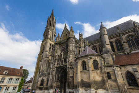 SENLIS, FRANCE, JULY 23, 2016 : interiors and details of the cathedral Notre Dame of Senlis, july 23, 2016 in Senlis, Oise, Franceのeditorial素材