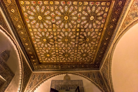 SEVILLE, ANDALUSIA, SPAIN, MAY, 22, 2017 : interiors and details of Seville Alcazar, may 22, 2017, in Seville, andalusia, spainのeditorial素材