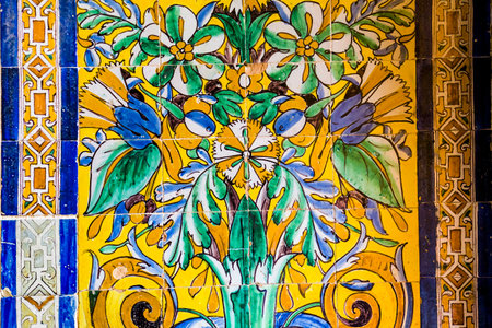 SEVILLE, ANDALUSIA, SPAIN, MAY, 22, 2017 : interiors and details of Seville Alcazar, may 22, 2017, in Seville, andalusia, spainのeditorial素材