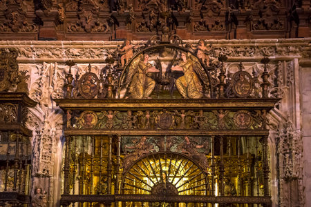 SEVILLE, ANDALUSIA, SPAIN, MAY, 23, 2017 : interiors and details of Seville cathedral, may 23, 2017, in Seville, andalusia, spainのeditorial素材