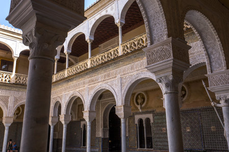 SEVILLE, ANDALUSIA, SPAIN, MAY 24, 2017 : interiors and details of Casa de Pilatos, may 24, 2017, in Seville, andalusia, spainのeditorial素材