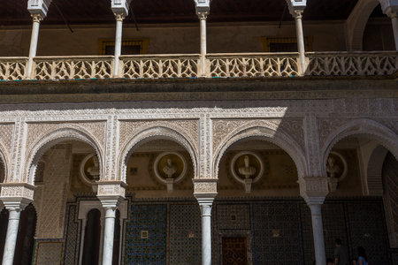 SEVILLE, ANDALUSIA, SPAIN, MAY 24, 2017 : interiors and details of Casa de Pilatos, may 24, 2017, in Seville, andalusia, spainのeditorial素材