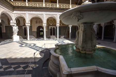SEVILLE, ANDALUSIA, SPAIN, MAY 24, 2017 : interiors and details of Casa de Pilatos, may 24, 2017, in Seville, andalusia, spainのeditorial素材